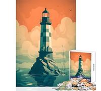 Jigsaw Puzzle 1000 Piece Bold Shadow Lighthouse Adult Jigsaw Puzzles Hand Speed Race Help The Brain Exercise Beautiful Design Game (50x75cm)