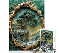 Jigsaw Puzzle 1000 Piece Bonsai Tree Wall Art Relaxing Games for The Whole Family Toy Wall Decor with Fully Interlocking Randomly Shaped Pieces (52X38cm)