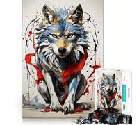 Jigsaw Puzzle 1000 Piece Brave Wolf Perfect Joint Game Brain Activity Fun Restful Game Fun Xmas Decor Gift (50x75cm)