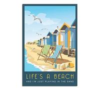 Jigsaw Puzzle 1000 Piece，British Beach Hut Classic puzzle 3D puzzle diy kit paper toys unique gift residential culture 38x26cm