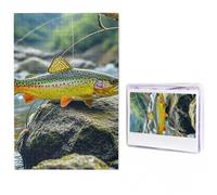 Jigsaw Puzzle 1000 Piece Brook Trout Fly Fishing Puzzles for Adults Custom Puzzles from Photos Personalized Picture Wooden Puzzle Gifts for Family Wedding Birthdays Anniversaries