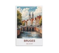 Jigsaw Puzzle 1000 Piece，Bruges Belgium Classic Puzzle Kids Puzzle Challenging And Difficult Puzzles for Adults And Teens 38x26cm