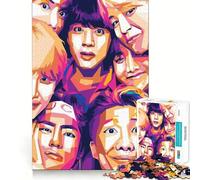 Jigsaw Puzzle 1000 Piece Bts Wpap Neat Edge Decor Cognitive Game Toy Easy Time Fun Xmas Leisure Gift (50x75cm)