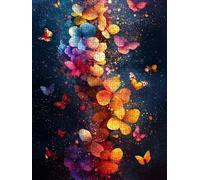 Jigsaw Puzzle 1000 Piece, Butterfly Colored Flowers Puzzles for Adults 1000, Jigsaw Puzzle Games Classic Educational, Wooden Puzzles, The Impossible Challenge, for Home Wall Decoration Gift BXHZW1-377