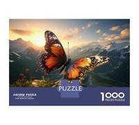 Jigsaw Puzzle 1000 Piece Butterfly Mountain Sunset Puzzles for Adults Family Game Improve Memory Deal As Gifts for The Whole Family 70x50cm/1000pcs