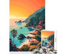 Jigsaw Puzzle 1000 Piece California Beach Art Adult Jigsaw Puzzles Hand Speed Race Help The Brain Exercise Beautiful Design Game (50x75cm)