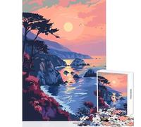 Jigsaw Puzzle 1000 Piece California Beach Art Adult Jigsaw Puzzles Hand Speed Race Help The Brain Exercise Beautiful Design Game (50x75cm)