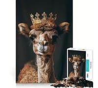 Jigsaw Puzzle 1000 Piece Camel Animal Cute King Neat Edge Decor Cognitive Game Toy Easy Time Fun Xmas Leisure Gift (38x26cm)