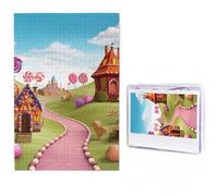 Jigsaw Puzzle 1000 Piece Candy Land Puzzles for Adults Custom Puzzles from Photos Personalized Picture Wooden Puzzle Gifts for Family Wedding Birthdays Anniversaries