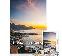 Jigsaw Puzzle 1000 Piece Cape Town Sunset Educational Toy Secret Santa Gifts Relaxing Games with Matching Poster And Trivia Sheet Size 38x26cm