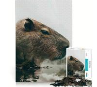Jigsaw Puzzle 1000 Piece Capybara Reflections Neat Edge Decor Cognitive Game Toy Easy Time Fun Xmas Leisure Gift (50x75cm)