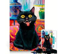 Jigsaw Puzzle 1000 Piece Cat Madness Neat Edge Decor Cognitive Game Toy Easy Time Fun Xmas Leisure Gift (50x75cm)