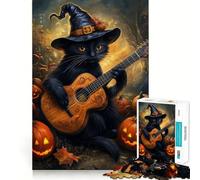Jigsaw Puzzle 1000 Piece Cat's Halloween Melody - Smooth Cut Play Creative Game Toy Restful Play Time Xmas Leisure Gift (38x26cm)