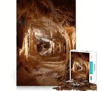 Jigsaw Puzzle 1000 Piece Cave Interior with Stalactites And Stalagmites Smooth Cut Play Creative Game Toy Restful Play Time Xmas Leisure Gift (50x75cm)