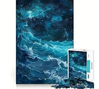 Jigsaw Puzzle 1000 Piece Celestial Ocean Waves Perfect Joint Game Brain Activity Fun Restful Game Fun Xmas Decor Gift (50x75cm)