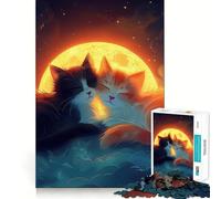Jigsaw Puzzle 1000 Piece Celestial Sleeping Cats Smooth Cut Play Creative Game Toy Restful Play Time Xmas Leisure Gift (38x26cm)