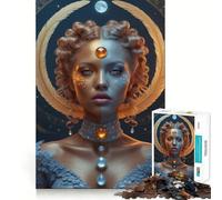 Jigsaw Puzzle 1000 Piece Celestial Woman with Feathers And Jewels Smooth Cut Play Creative Game Toy Restful Play Time Xmas Leisure Gift (50x75cm)