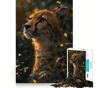 Jigsaw Puzzle 1000 Piece Cheetah Sparks Perfect Joint Game Brain Activity Fun Restful Game Fun Xmas Decor Gift (38x52cm)