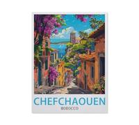 Jigsaw Puzzle 1000 Piece，Chefchaouen Morocco，Adult Puzzle DIY Kit Paper Puzzle Modern Home Decor Unique Gift-AZ486-50x70cm