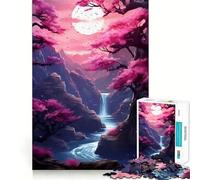 Jigsaw Puzzle 1000 Piece Cherry Blossom Moonlight Perfect Joint Game Brain Activity Fun Restful Game Fun Xmas Decor Gift (50x75cm)