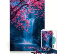 Jigsaw Puzzle 1000 Piece Cherry Blossom Waterfall Smooth Cut Play Creative Game Toy Restful Play Time Xmas Leisure Gift (38x52cm)