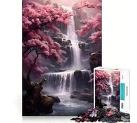 Jigsaw Puzzle 1000 Piece Cherry Blossom Waterfall Smooth Cut Play Creative Game Toy Restful Play Time Xmas Leisure Gift (38x26cm)