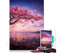 Jigsaw Puzzle 1000 Piece Cherry Blossoms Ablaze Perfect Joint Game Brain Activity Fun Restful Game Fun Xmas Decor Gift (38x26cm)