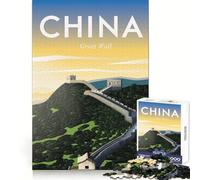 Jigsaw Puzzle 1000 Piece China Travel Poster Wall Accurate Cut Art Smart Play Gift Easy Play Game Birthday Decor Gift (38x52cm)