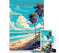 Jigsaw Puzzle 1000 Piece Cocoa Beach Florida Flawless Fit Art Thinking Skill Game Rest Time Play Christmas Art Gift (38x52cm)