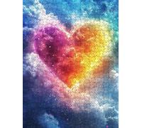 Jigsaw Puzzle 1000 Piece, Colorful Clouds Puzzles for Adults 1000, Jigsaw Puzzle Games Classic Educational, Wooden Puzzles, The Impossible Challenge, for Home Wall Decoration Gift BXHZW1-127