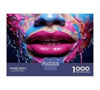 Jigsaw Puzzle 1000 Piece Colorful Painted Lips Art Puzzles for Adults Family Game Improve Memory Deal As Gifts for The Whole Family 38x26cm/1000pcs