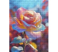 Jigsaw Puzzle 1000 Piece, Colorful Petals Puzzles for Adults 1000, Jigsaw Puzzle Games Classic Educational, Wooden Puzzles, The Impossible Challenge, for Home Wall Decoration Gift BXHZW1-97
