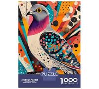 Jigsaw Puzzle 1000 Piece Colorful Pigeon Art Pigeon - Urban Elegance in Color Puzzles for Adults Anti-Stress Toys Presents for Women Unique Birthday And Gifts 52x38cm/1000pcs