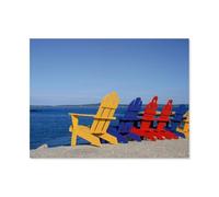Jigsaw Puzzle 1000 Piece，Colourful chairs on the beach, Canada，Classic Puzzle DIY Kit Paper Toy Unique Gift Home Decor（38x26cm）-AQ20