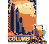 Jigsaw Puzzle 1000 Piece Columbus Ohio Flawless Fit Art Thinking Skill Game Rest Time Play Christmas Art Gift (38x26cm)