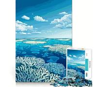 Jigsaw Puzzle 1000 Piece Coral Reef Under Blue Sky Fine Joint Fun Problem Solving Toy Quiet Game Time Xmas Decor Gift (38x26cm)