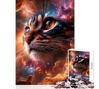 Jigsaw Puzzle 1000 Piece Cosmic Cat Anti-Stress Toys Great Gift for Games for Educational Game Artists Collection, Fine Art Size 38x52cm