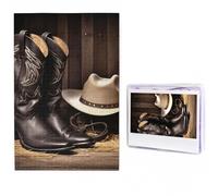 Jigsaw Puzzle 1000 Piece Cowboy Black Hat Western Boots Puzzles for Adults Custom Puzzles from Photos Personalized Picture Wooden Puzzle Gifts for Family Wedding Birthdays Anniversaries