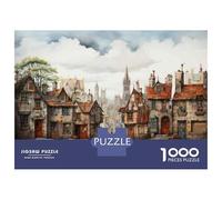 Jigsaw Puzzle 1000 Piece Cozy Medieval Village Scene Puzzles for Adults Family Game Improve Memory Deal As Gifts for The Whole Family 38x26cm/1000pcs