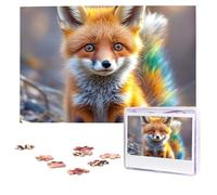 Jigsaw Puzzle 1000 Piece Cute fox Puzzles for Adults Custom Puzzles from Photos Personalized Picture Wooden Puzzle Gifts for Family Wedding Birthdays Anniversaries