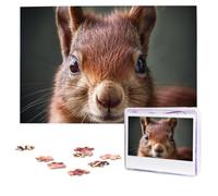Jigsaw Puzzle 1000 Piece Cute Red Squirrel Puzzles for Adults Custom Puzzles from Photos Personalized Picture Wooden Puzzle Gifts for Family Wedding Birthdays Anniversaries