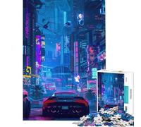 Jigsaw Puzzle 1000 Piece Cyberpunk City Japan Fun Activities at Home But Fun And Humorous Impossible Game for Ages 14 And over (50x75cm)
