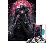 Jigsaw Puzzle 1000 Piece Dark Armored Samurai with Red Orb Help The Brain Exercise Home Decoration Family Game for 14+ Puzzle Game Offered (38x52cm)