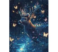 Jigsaw Puzzle 1000 Piece, Deer Butterfly Puzzles for Adults 1000, Jigsaw Puzzle Games Classic Educational, Wooden Puzzles, The Impossible Challenge, for Home Wall Decoration Gift BXHZW1-698