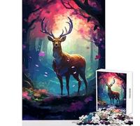 Jigsaw Puzzle 1000 Piece Deer Fantasy Pixel Art Adult Jigsaw Puzzles Hand Speed Race Help The Brain Exercise Beautiful Design Game (38x26cm)