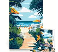 Jigsaw Puzzle 1000 Piece Delaware Beach Summer Minimalist Art Accurate Cut Art Smart Play Gift Easy Play Game Birthday Decor Gift (38x52cm)