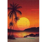 Jigsaw Puzzle 1000 Piece, Desert Coconut Tree Puzzles for Adults 1000, Jigsaw Puzzle Games Classic Educational, Wooden Puzzles, The Impossible Challenge, for Home Wall Decoration Gift BXHZW1-800