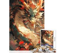 Jigsaw Puzzle 1000 Piece Dragon Colorful Aura Toy Wall Decor Great Gift for Games Hands-on Game with Matching Poster And Trivia Sheet Size 38x52cm