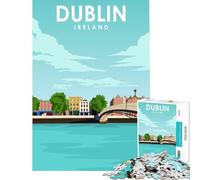 Jigsaw Puzzle 1000 Piece Dublin Ireland Travel Art for Educational Game Learning Educational Toys Gifts For Birthdays Home Decoration (Size 75x50cm)