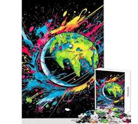 Jigsaw Puzzle 1000 Piece Earth Fragile Tellus Relaxing Games for The Whole Family Toy Wall Decor with Fully Interlocking Randomly Shaped Pieces (50X75cm)